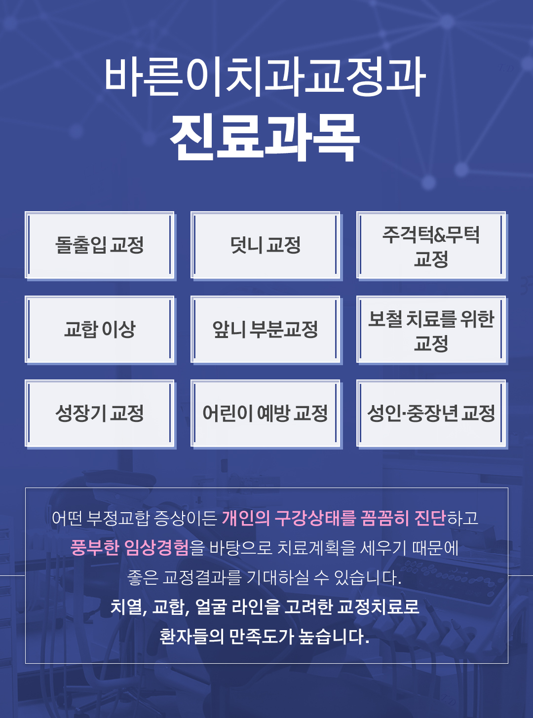 바른이치과교정과 진료과목